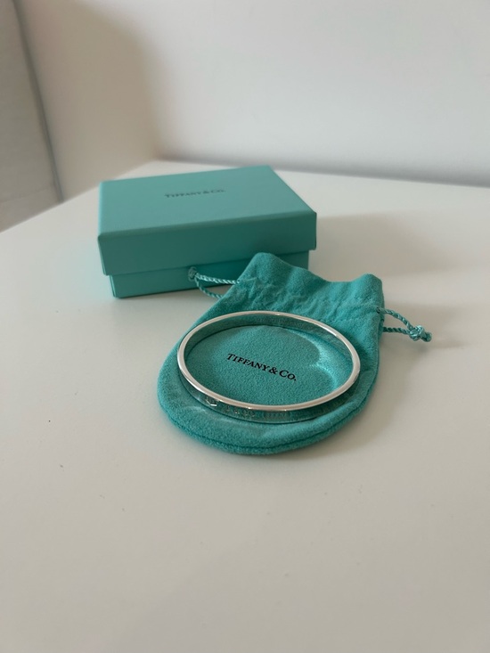 Tiffany & Co. Jewelry - Tiffany & Co. Sterling Silver Bangle with Tiffany Blue Pouch